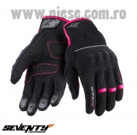 Manusi femei Urban vara Seventy model SD-C56 negru/roz – marime: XS (6) - degete tactile